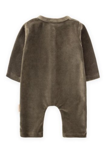Velvet Jumpsuit for Ages 0-3 in Olive Green