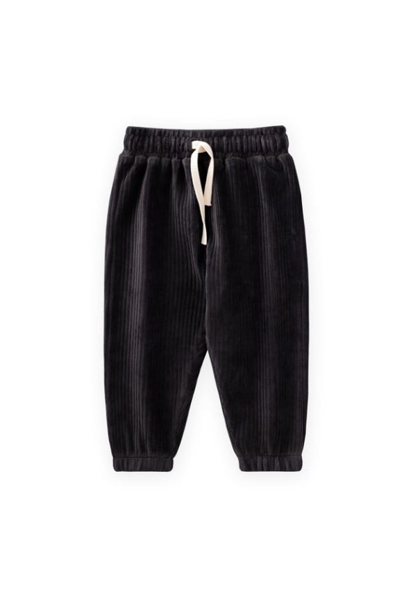 Corduroy Jogger Pants for Kids 1-10 Years Black