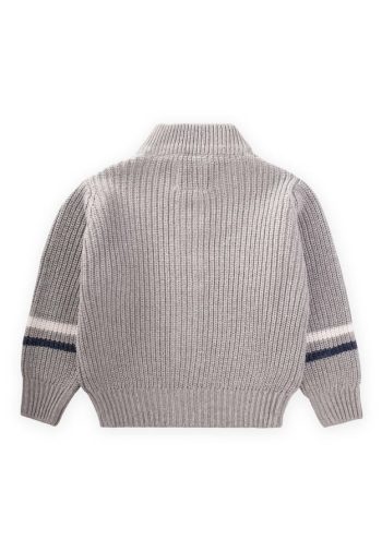 Zippered Knit Cardigan 2-9 Years Grey