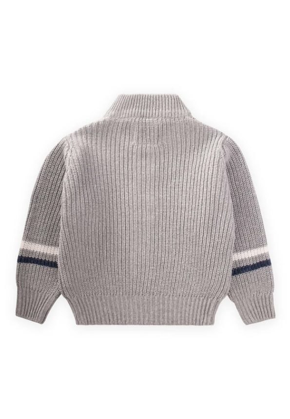 Zippered Knit Cardigan 2-9 Years Grey