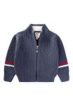 Zippered Knit Cardigan for Ages 2-9 Indigo Blue