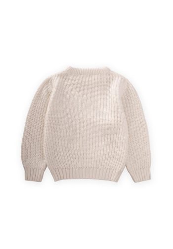 Round Neck Knit Sweater 2-8 Years Cream