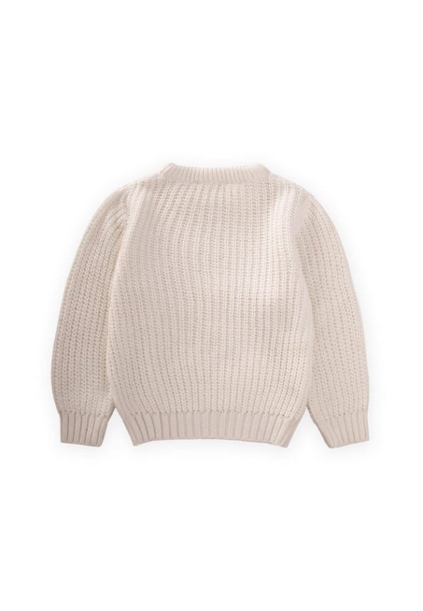Round Neck Knit Sweater 2-8 Years Cream