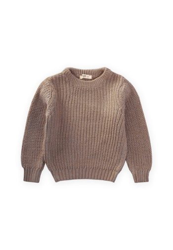 Round Neck Knit Sweater for Ages 2-8 - Mink