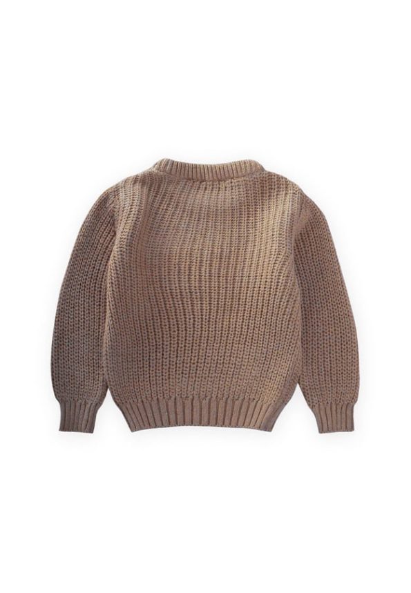 Round Neck Knit Sweater for Ages 2-8 - Mink