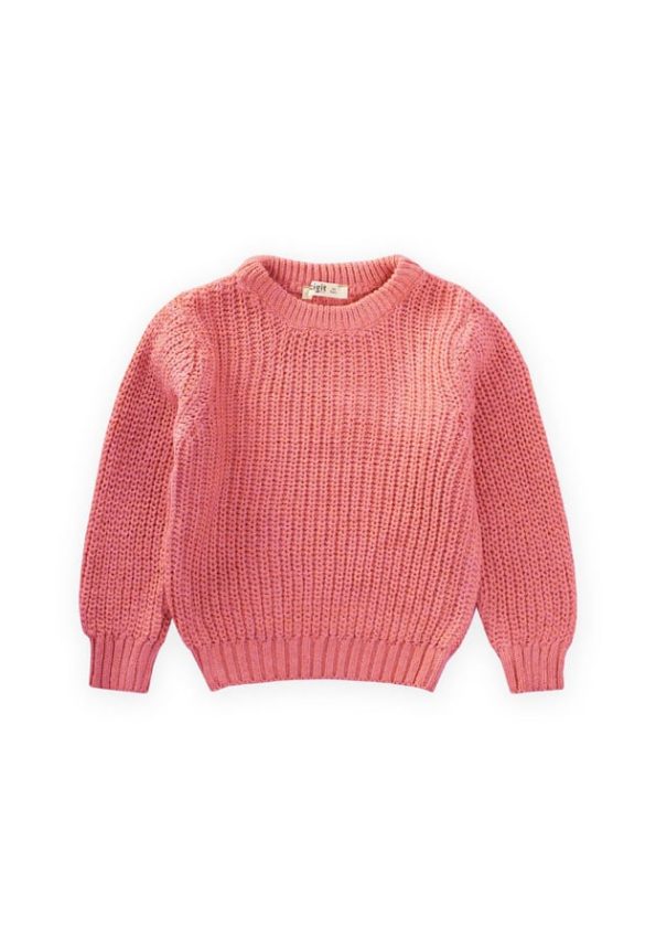 Round Neck Knitted Sweater 2-8 Years Salmon