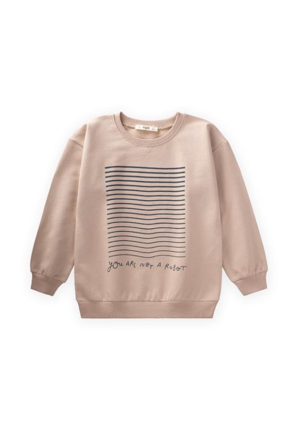 Printed Sweatshirt for Ages 4-12 Beige