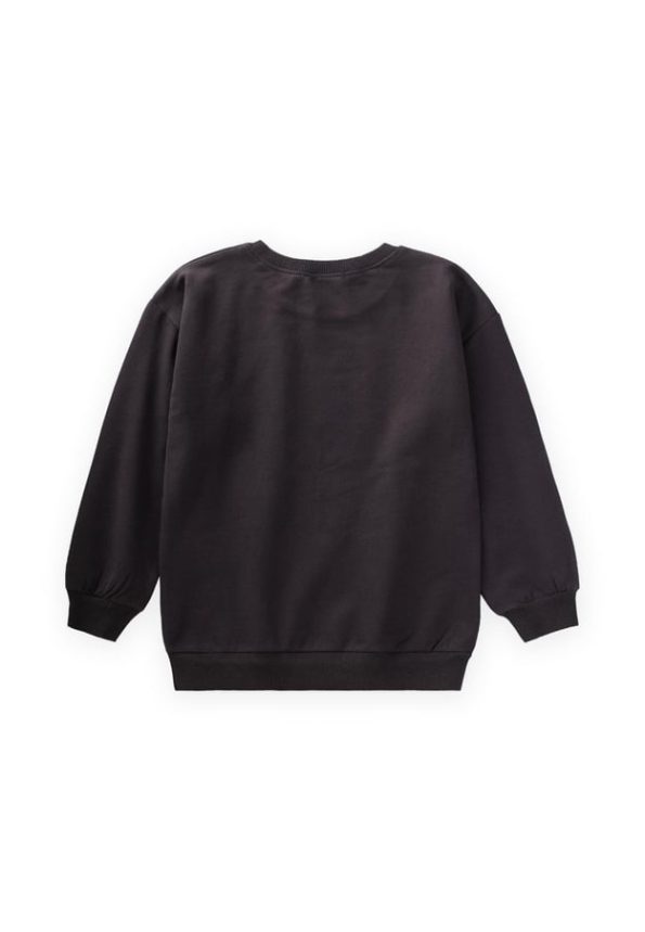 Printed Sweatshirt for Ages 4-12 Black