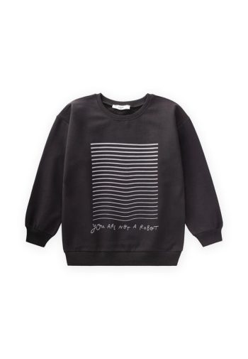 Printed Sweatshirt for Ages 4-12 Black