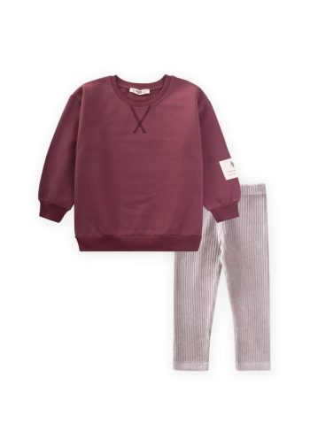 Purple Sweatshirt Set for Ages 2-10