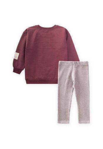 Purple Sweatshirt Set for Ages 2-10
