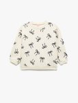 Girls' Long Sleeve Bow Print Cotton Sweatshirt