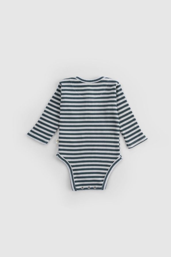 Adjustable Snap Closure Modal Baby Bodysuit Long Sleeve Green