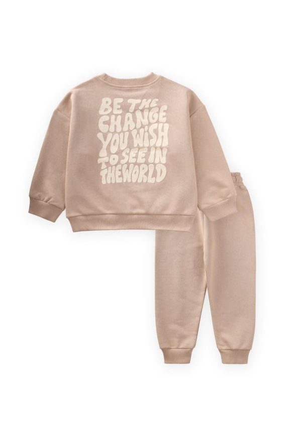 Beige Sweatshirt Set for Ages 1-8