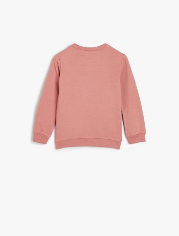 Girls' Cotton Long Sleeve Ballerina Printed Sweatshirt
