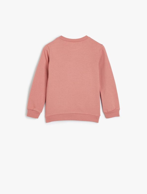 Girls' Cotton Long Sleeve Ballerina Printed Sweatshirt