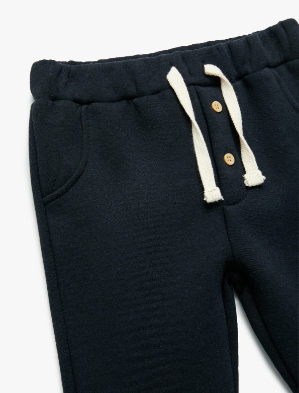 Baby Boy Fleece-Lined Cuffed Button-Up Sweatpants
