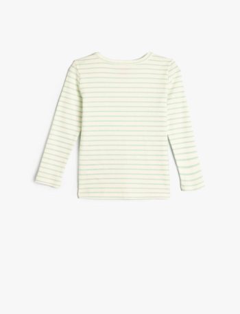 Girls' Long Sleeve Cotton Striped T-Shirt