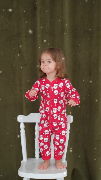Lilabio 100% Cotton Christmas Themed Santa Print Red Romper