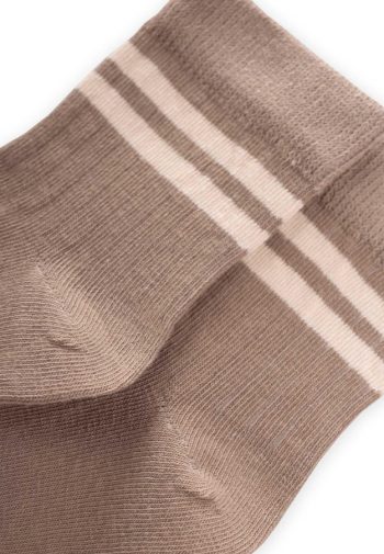 Raw Striped Socks for Ages 3-8 in Mink