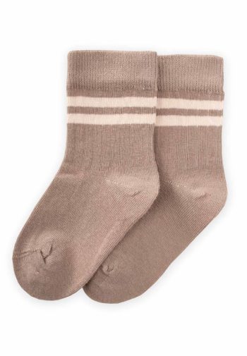 Raw Striped Socks for Ages 3-8 in Mink