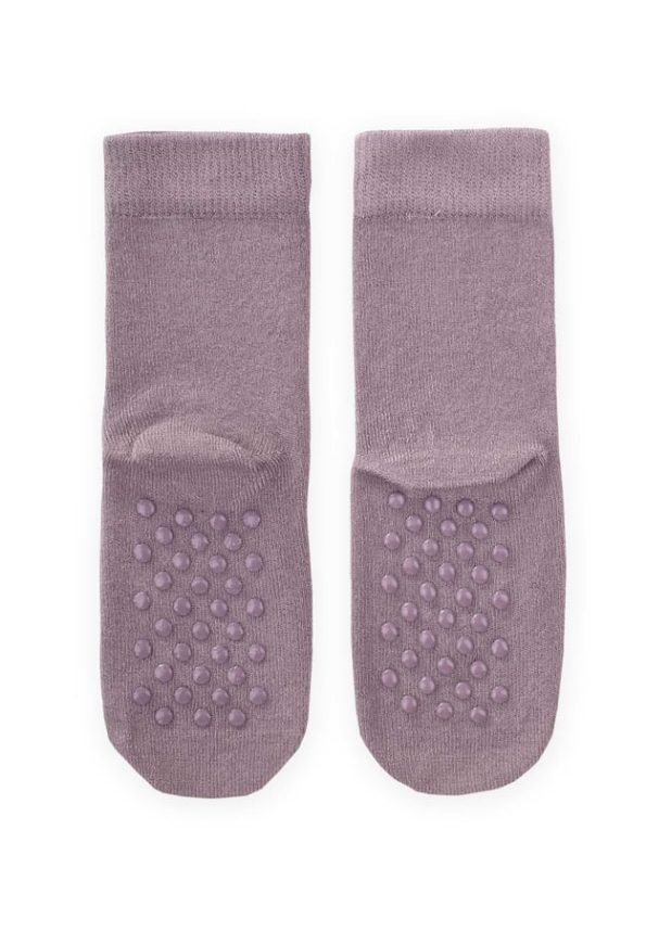 Grey Bamboo Children's Socks with ABS Sole