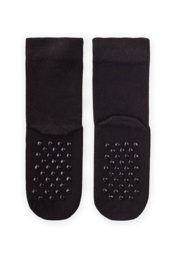 Black Bamboo Children's Socks with ABS Sole