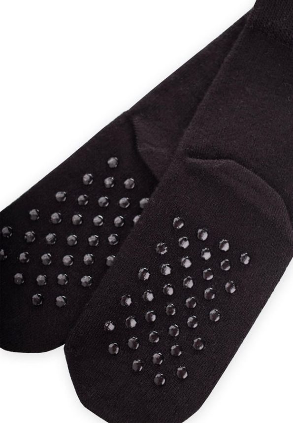 Black Bamboo Children's Socks with ABS Sole
