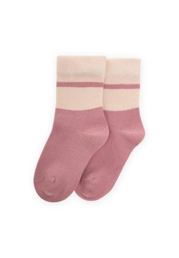 Two-Tone Socks for Ages 3-8 Dusty Pink