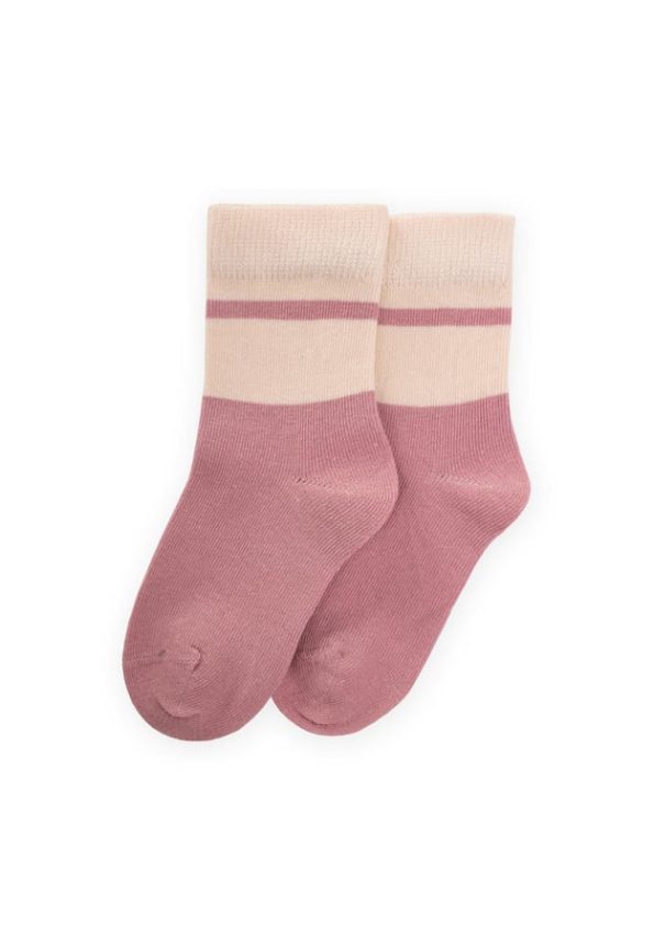 Two-Tone Socks for Ages 3-8 Dusty Pink