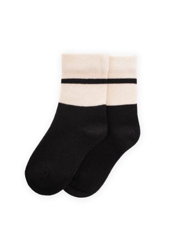 Two-Tone Socks for Ages 3-8 Black