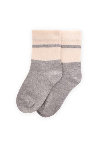 Two-Tone Socks for Ages 3-8 Gray Melange