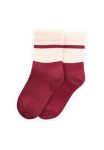 Two-Tone Socks for Ages 3-8 Burgundy
