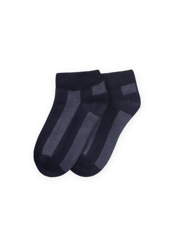 Thick Striped Kids' Socks 5-12 Years Navy-Indigo