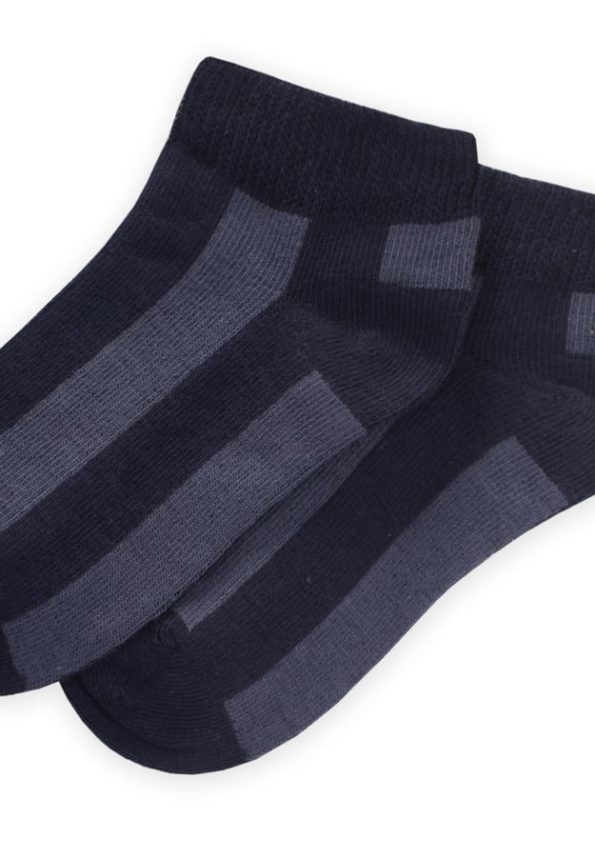 Thick Striped Kids' Socks 5-12 Years Navy-Indigo