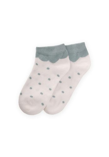 Polka Dot Children's Ankle Socks 5-12 Years Mint Green