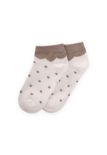 Polka Dot Kids Ankle Socks 5-12 Years Mink