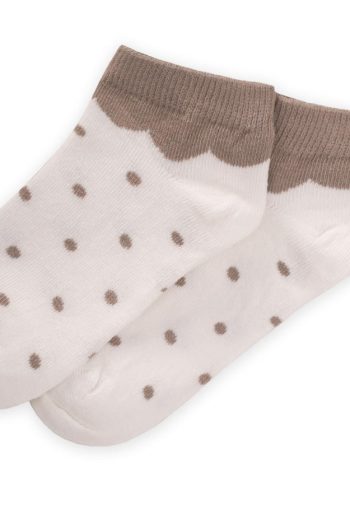 Polka Dot Kids Ankle Socks 5-12 Years Mink