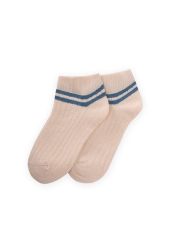 Striped Kids' Slippers for Ages 5-12 in Indigo Blue