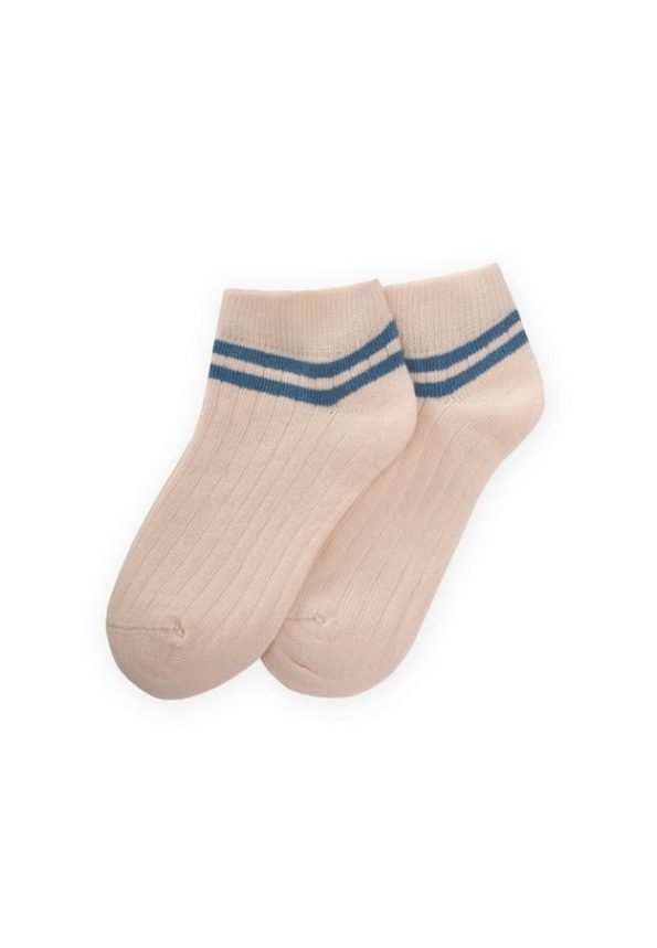 Striped Kids' Slippers for Ages 5-12 in Indigo Blue