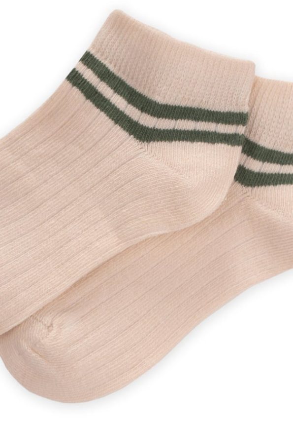 Ground Raw Ankles Striped Kids Slippers 5-12 Years Olive Green