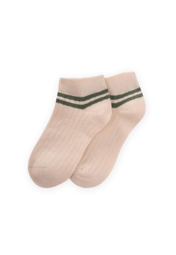 Ground Raw Ankles Striped Kids Slippers 5-12 Years Olive Green
