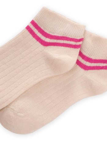 Striped Ankle Socks for Kids Age 5-12 - Fuchsia