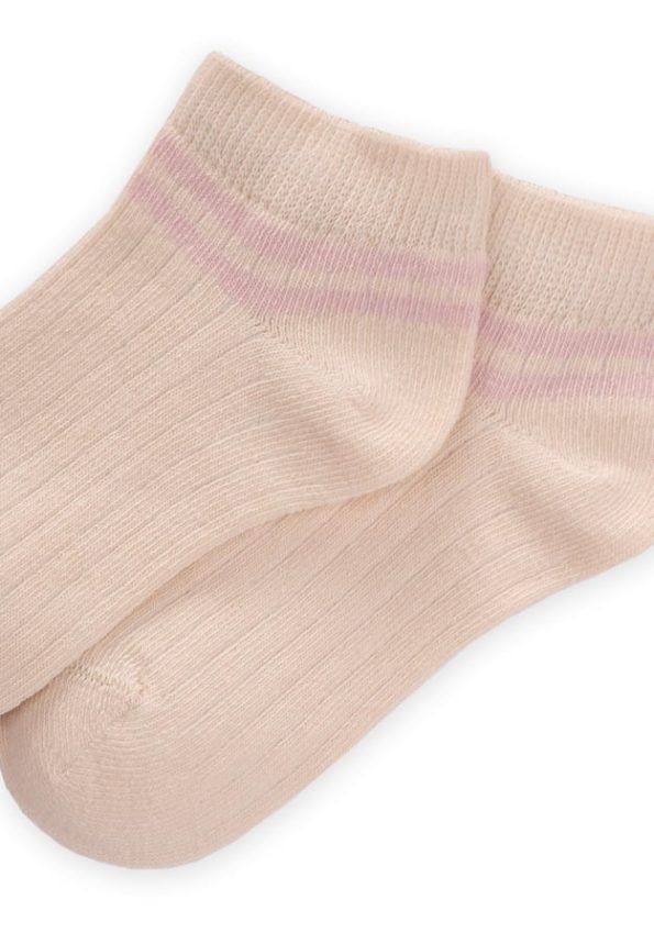 Striped Children's Slippers for Ages 5-12 in Powder Pink
