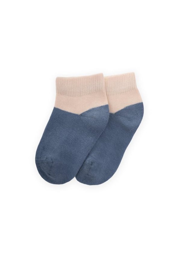 Two-Toned Baby Booties Socks 0-4 Years Indigo Blue