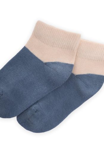 Two-Toned Baby Booties Socks 0-4 Years Indigo Blue