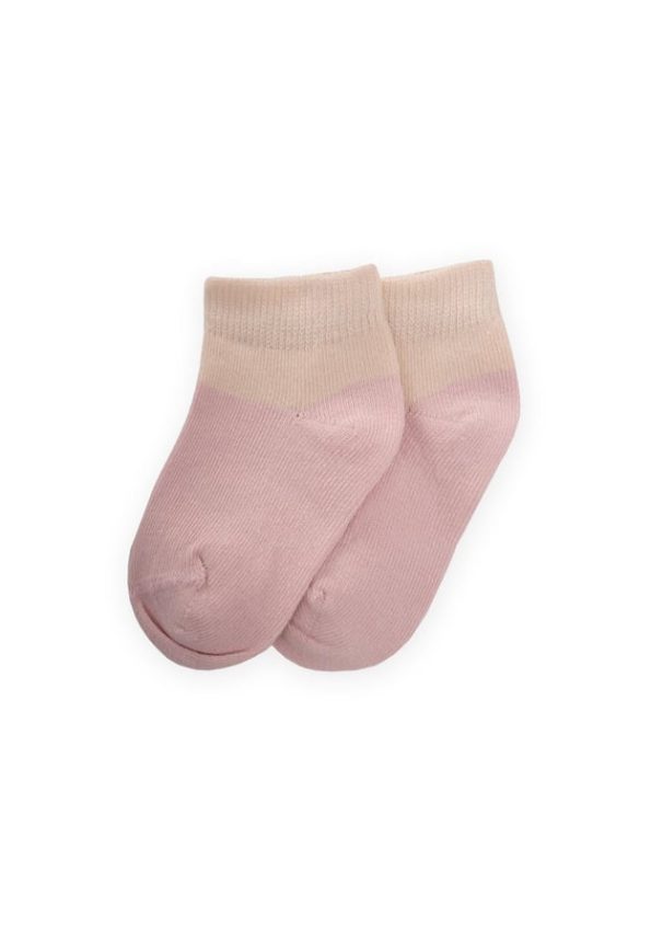 Two-Tone Baby Booties Socks 0-4 Years Blush