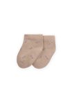 Floral Pattern Baby Booties Socks 0-4 Years Beige
