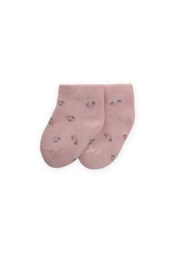 Floral Pattern Baby Booties Socks 0-4 Years Pink