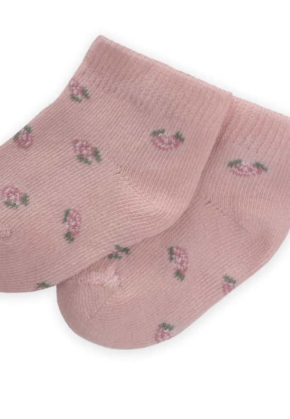 Floral Pattern Baby Booties Socks 0-4 Years Pink